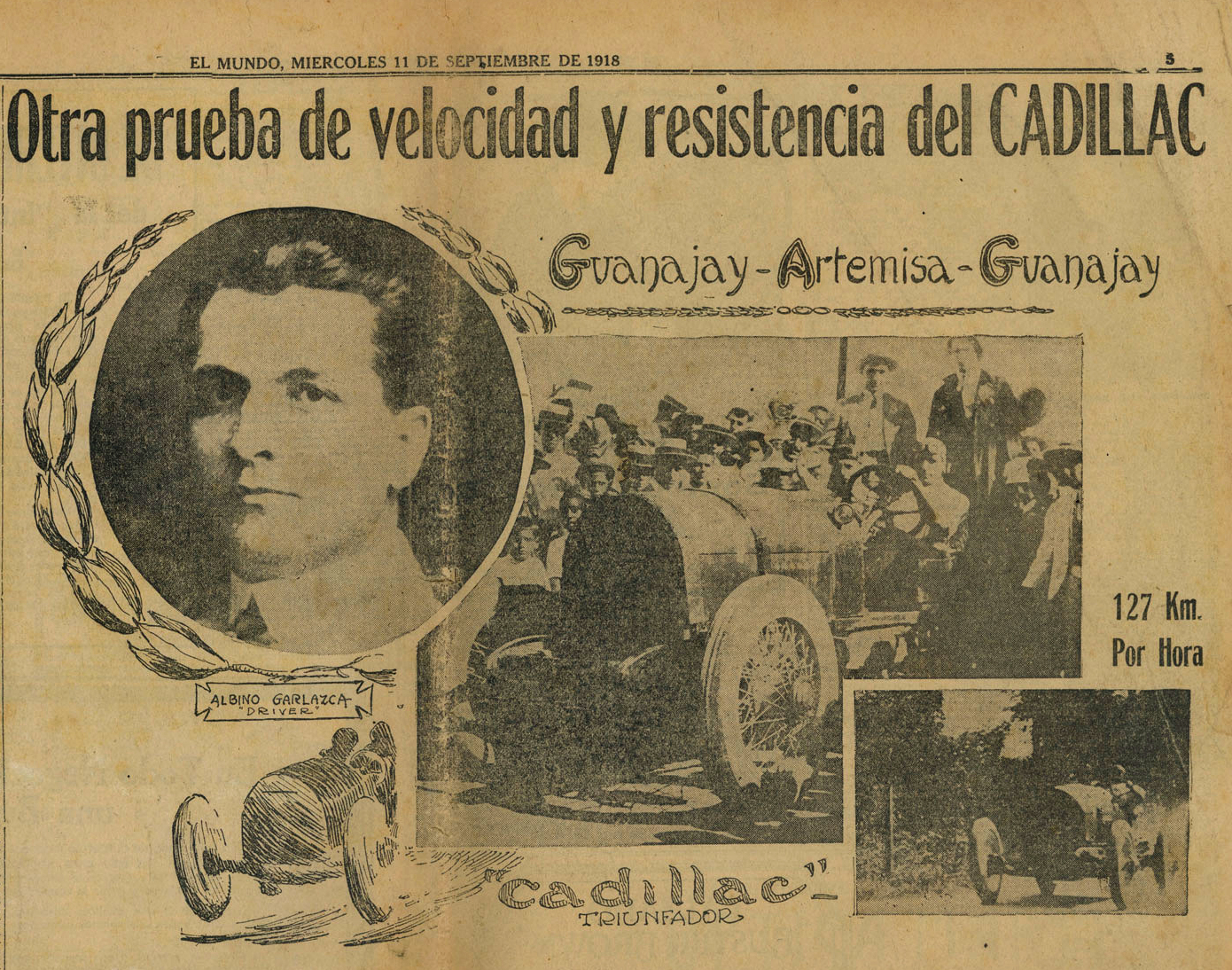 El Mundo September 11 1918 Guanajay-Artemisa-Guanajay Race Report